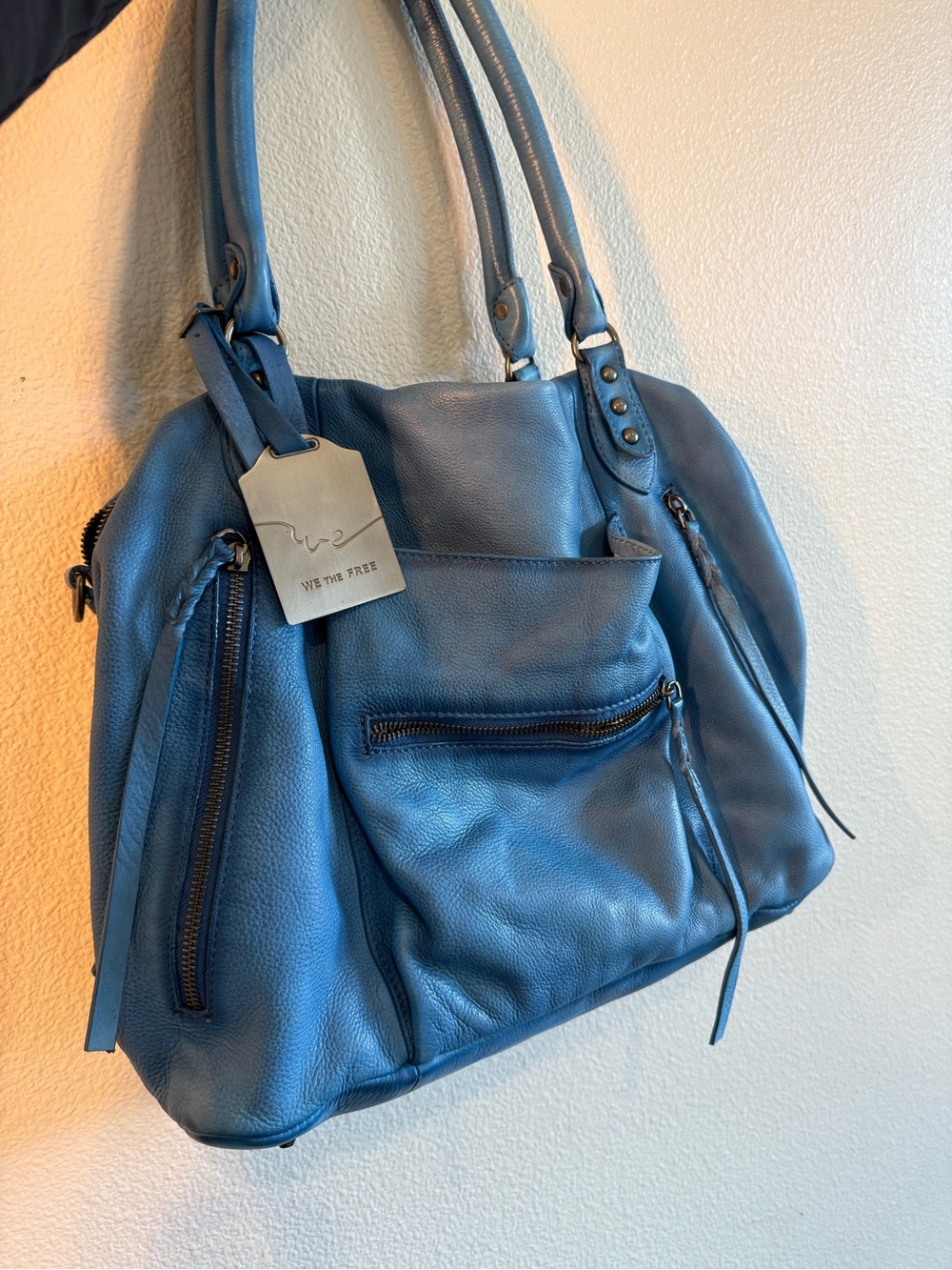 We The Free Emerson Blue Genuine Leather Shoulder & Crossbody - Picture 4 of 14